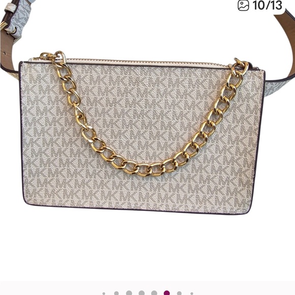 Micheal Kors Stylish Cream with brown trim Belt Bag size M. - Picture 4 of 5